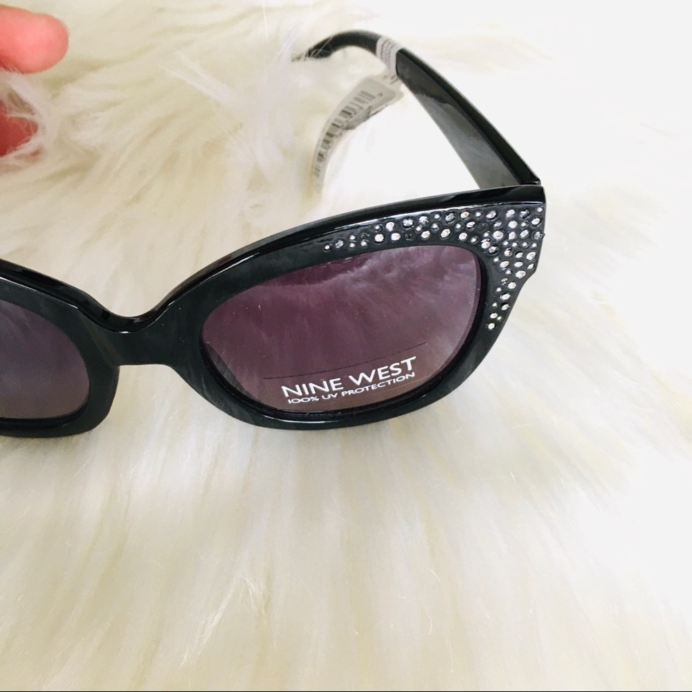 NWT Nine West Women’s Black Cateye Tinted Lens Sunglasses - Picture 4 of 9